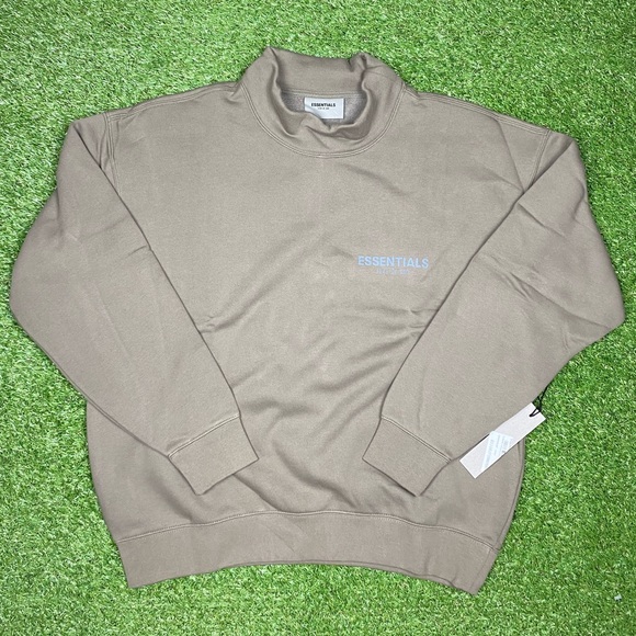 New with tags 2021 fear of god essentials mock neck pullover “umber” - Picture 1 of 4